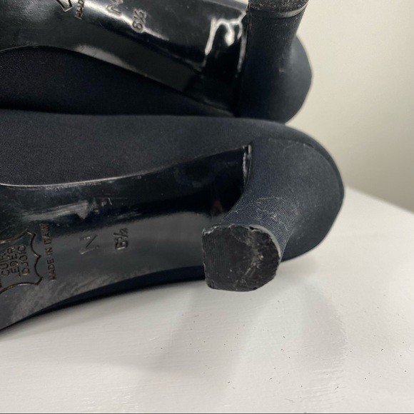 Vintage Yves Saint Laurent Black Canvas Heels - Picture 6 of 9